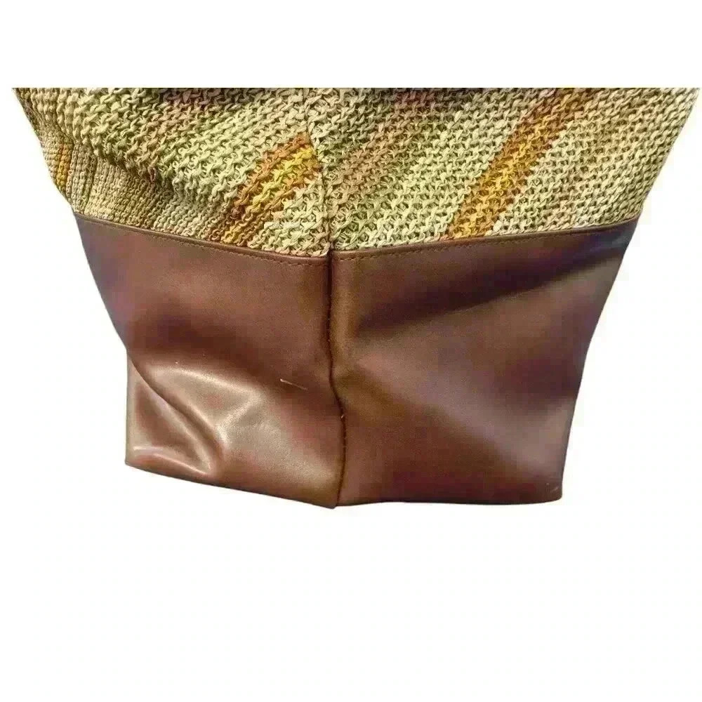 Americana by Sharif Extra Large Weave Design Vintage Tote 22”x15”x9” - Picture 11 of 13
